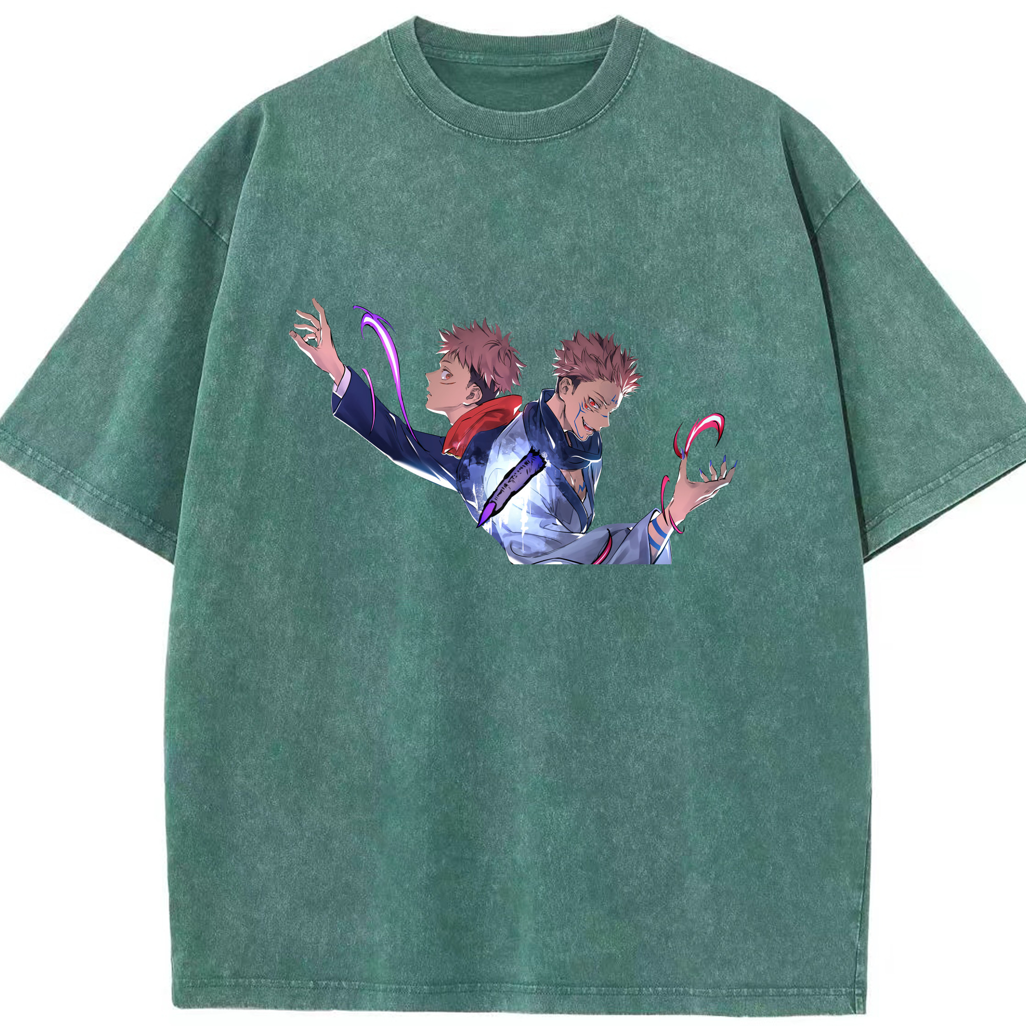 （画像用） 呪術廻戦 Jujutsu Kaisen 綿100% ヴィンテージ風 半袖Tシャツ（フロントプリント）